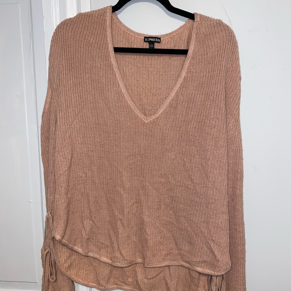 Express women’s cold shoulder bell sleeve sweater!